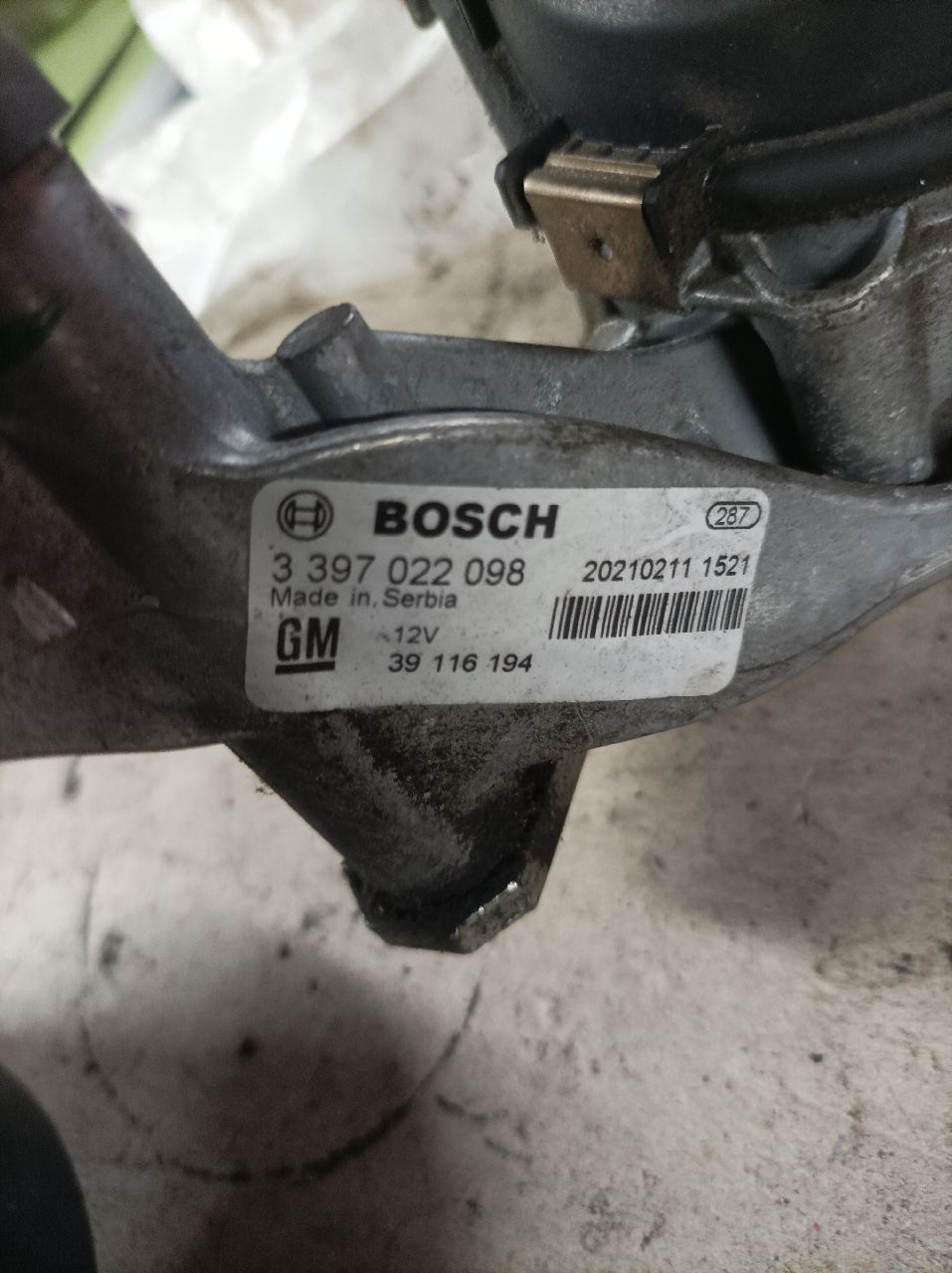 Right front wiper motor for Opel Astra K
