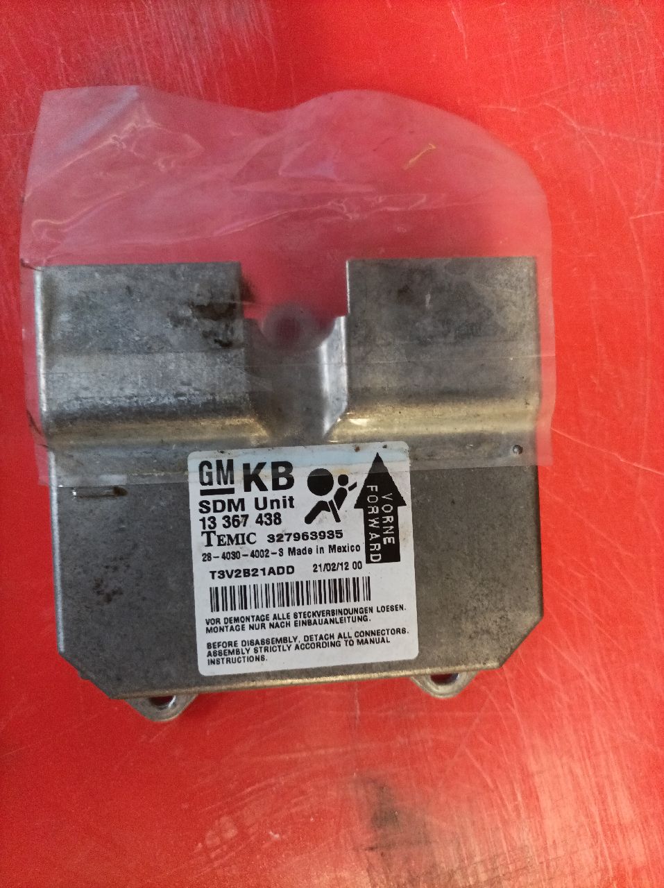 Airbag control module Opel Corsa D