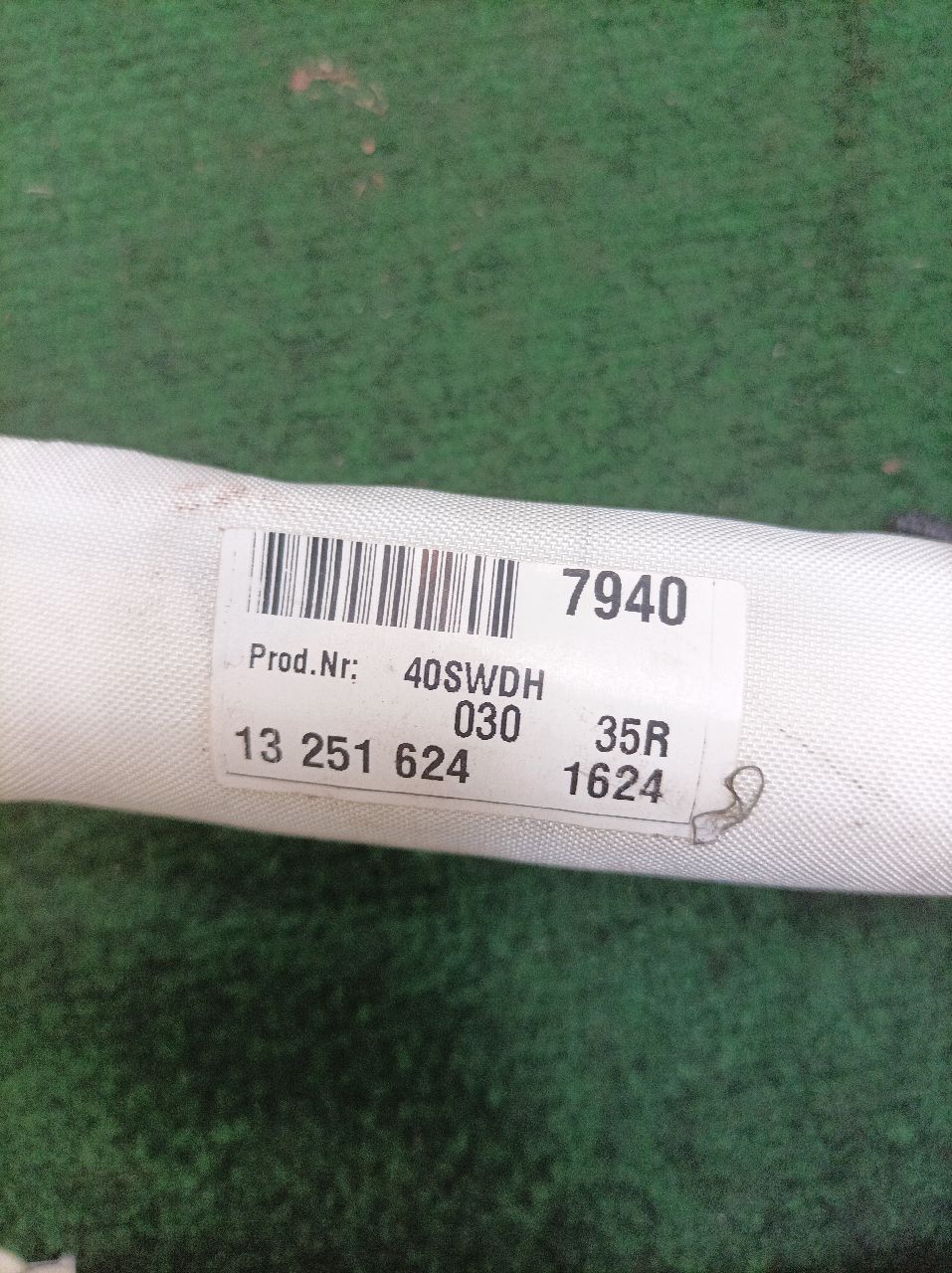 Opel Zafira C right side curtain airbag